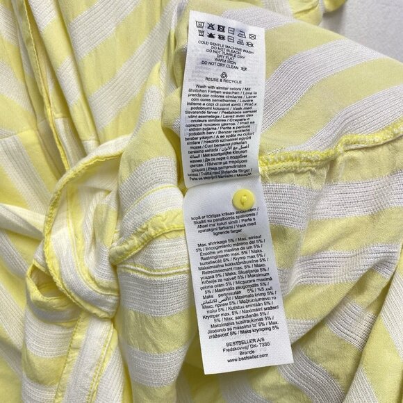 JACQUELINE DE YONG Split Crew Button-Up Belted Tiered Shirt Dress Women Size 38 - Picture 10 of 14